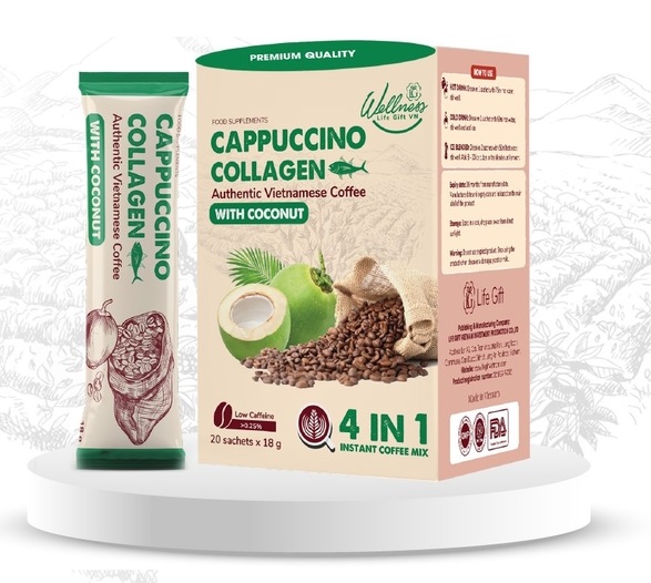 cappuccino collagen ca phe suc khoe vi dua collagen 2